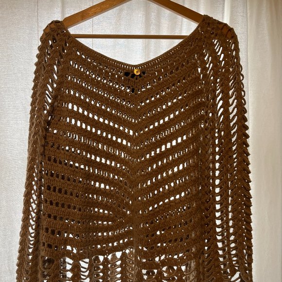 PURE HANDKNIT sweater, summer cover up, 100% cotton. M/L - Picture 2 of 5